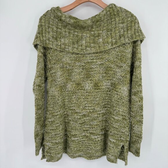 Chicos 2 womens  Sequin Shine dorothy Pullover Sweater green Size large mohair n - Picture 12 of 15